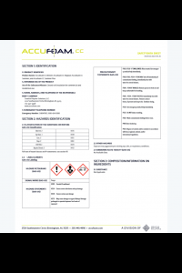 Accufoam Closed Cell Foam Safety Data Sheet (SDS)