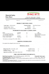 NCFI 10-011 Material Safety Data Sheet (SDS)