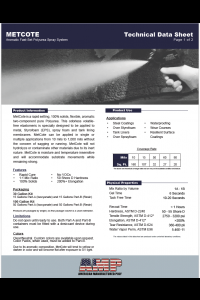 AMP MetCote Polyurea Technical Data Sheet (TDS)