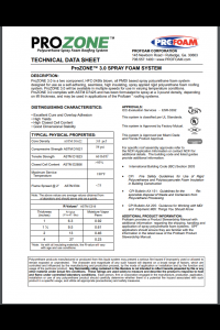 Profoam ProZone 3.0# Spray Foam Technical Data Sheet (TDS)