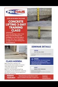 Profoam 3 Day Concrete Lifting Training Class