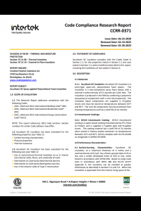 Accufoam Open Cell Code Compliance Research Report
