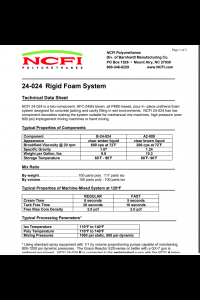 NCFI Rigid Foam System 24-024 Technical Data Sheet