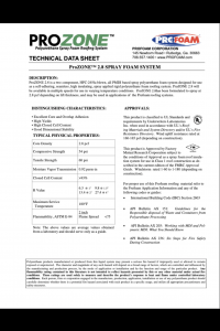 ProZone 2.8 Spray Foam Technical Data Sheet (TDS)