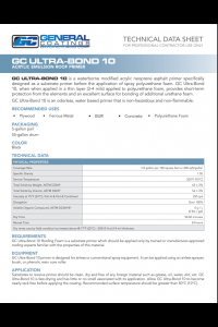 General Coatings Ultra Bond 10 Technical Data Sheet (TDS)