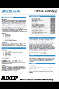 AMP ConCote Polyurea Technical Data Sheet (TDS)