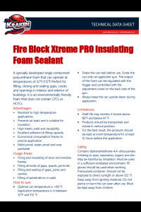 Kraken Bond Xtreme Pro Fire Block Technical Data Sheet (TDS)