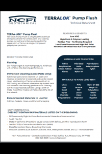Terra-Lok Pump Flush Technical Data Sheet (TDS)