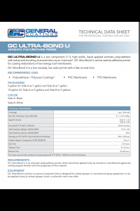 General Coatings Ultra Bond U Technical Data Sheet (TDS)