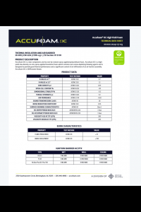 Accufoam Open Cell Technical Data Sheet (TDS)