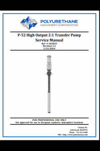PMC P-52 High Output 2:1 Transfer Pump Service Manual