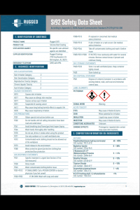 Rugged Coatings SI92 Safety Data Sheet (SDS)