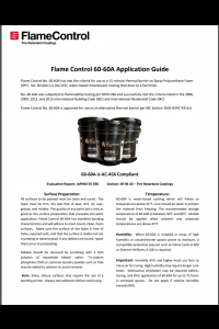 Flame Control 60-60A Application Guide