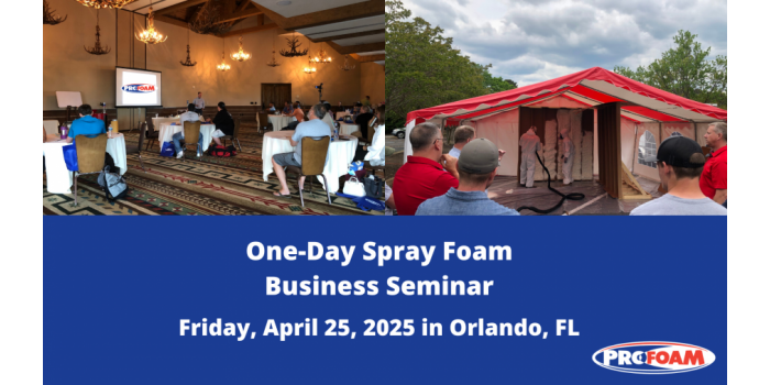 One Day Spray Foam Seminar-Orlando, FL-$149 per person