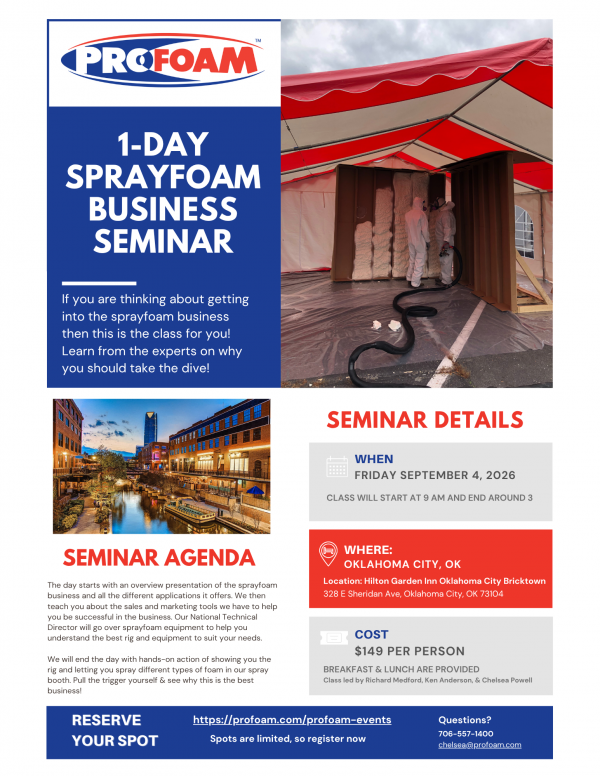 One Day Spray Foam Seminar - Oklahoma City, OK-$149 per person
