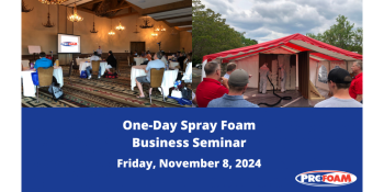 One Day Spray Foam Seminar-Greenville, South Carolina-$149 per person