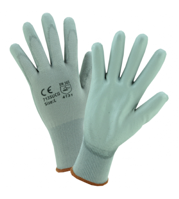 Polyurethane Coated Gloves - Gray, XL 12 pairs/pack
