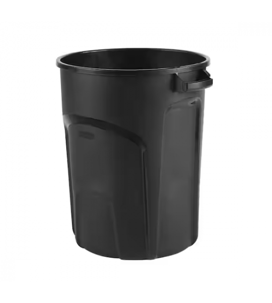 32 Gallon Trash Can, Black