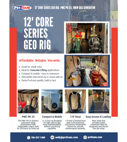 12' Core Series PMC PK-25 19kw Gas Generator Powered Geo Spray Rig