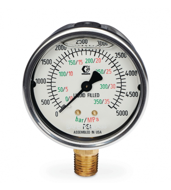 Graco High Pressure Fluid Gauge, 0-5000 PSI (0-344 bar)