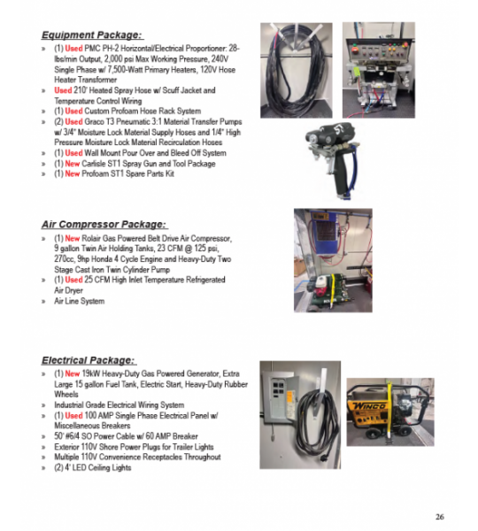 Used 18' Elite Series PMC PH-2, 18kw Gas Generator Powered Spray Rig