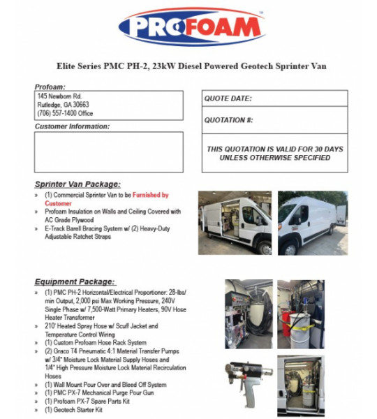 Elite Series PMC PH-2 23kw Diesel Powered Geotech Sprinter Van