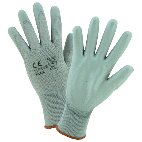 Polyurethane Coated Gloves - Gray, XL 12 pairs/pack