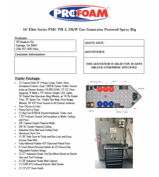 16' Elite Series PMC PH-2 19kw Gas Generator Powered Spray Rig