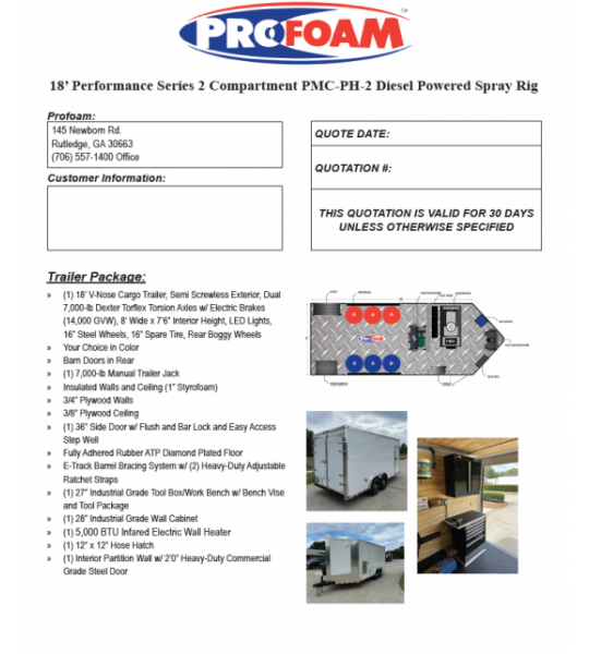 18' Performance Series 2-Compartment PMC PH-2 Diesel Powered Spray Rig
