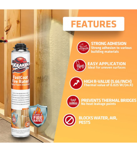 Kraken Bond FastCoat Spray Foam Insulation-12 per Case