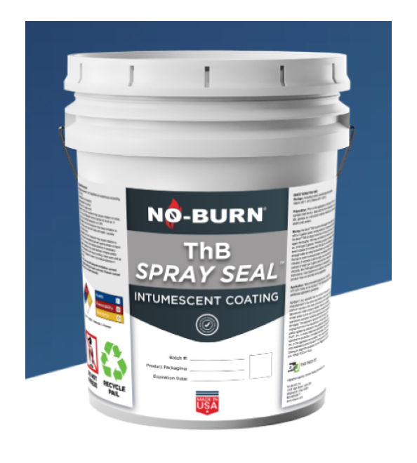 No-Burn ThB Spray Seal Intumescent Coating, 5 gallons, Light Gray